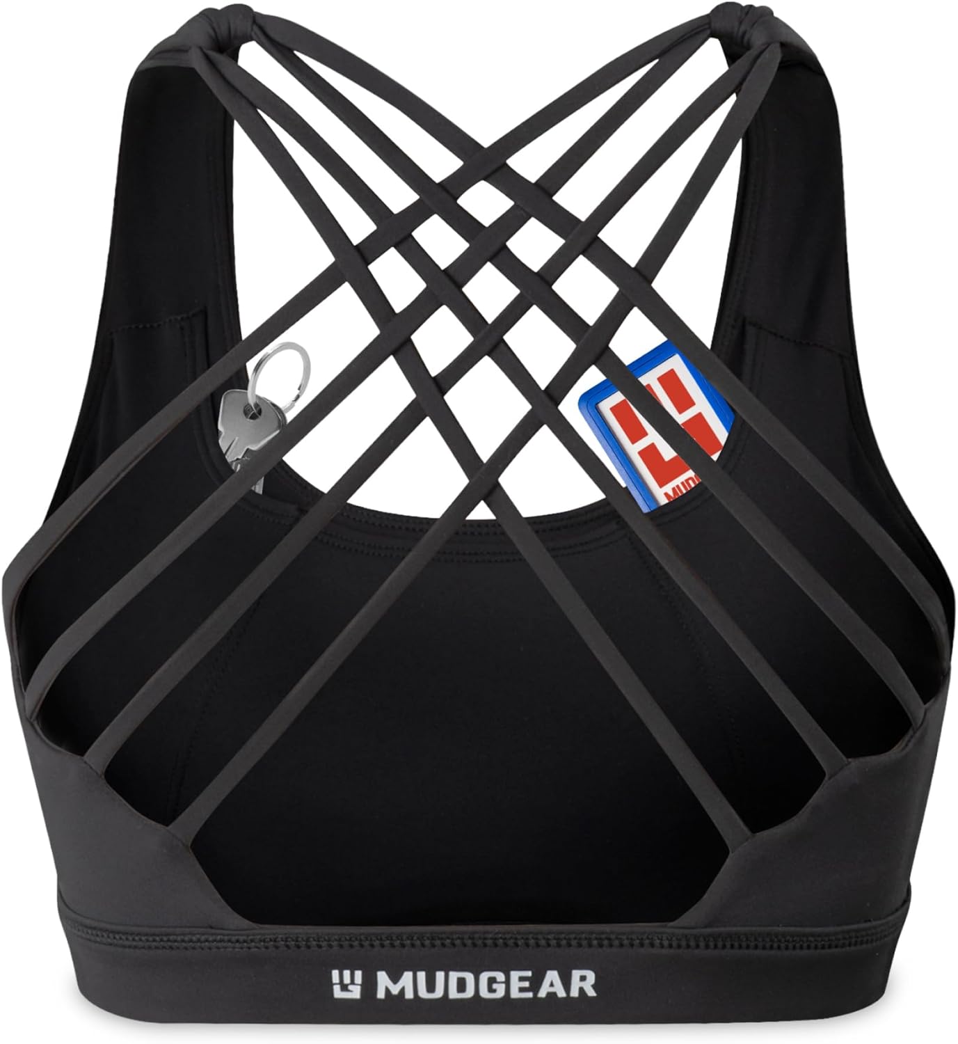 Women’s High-Impact Sports Bra, Sweat-Resistant with Hidden Pockets, Wireless Criss-Cross Strappy Back & Removable Pads - Image 2