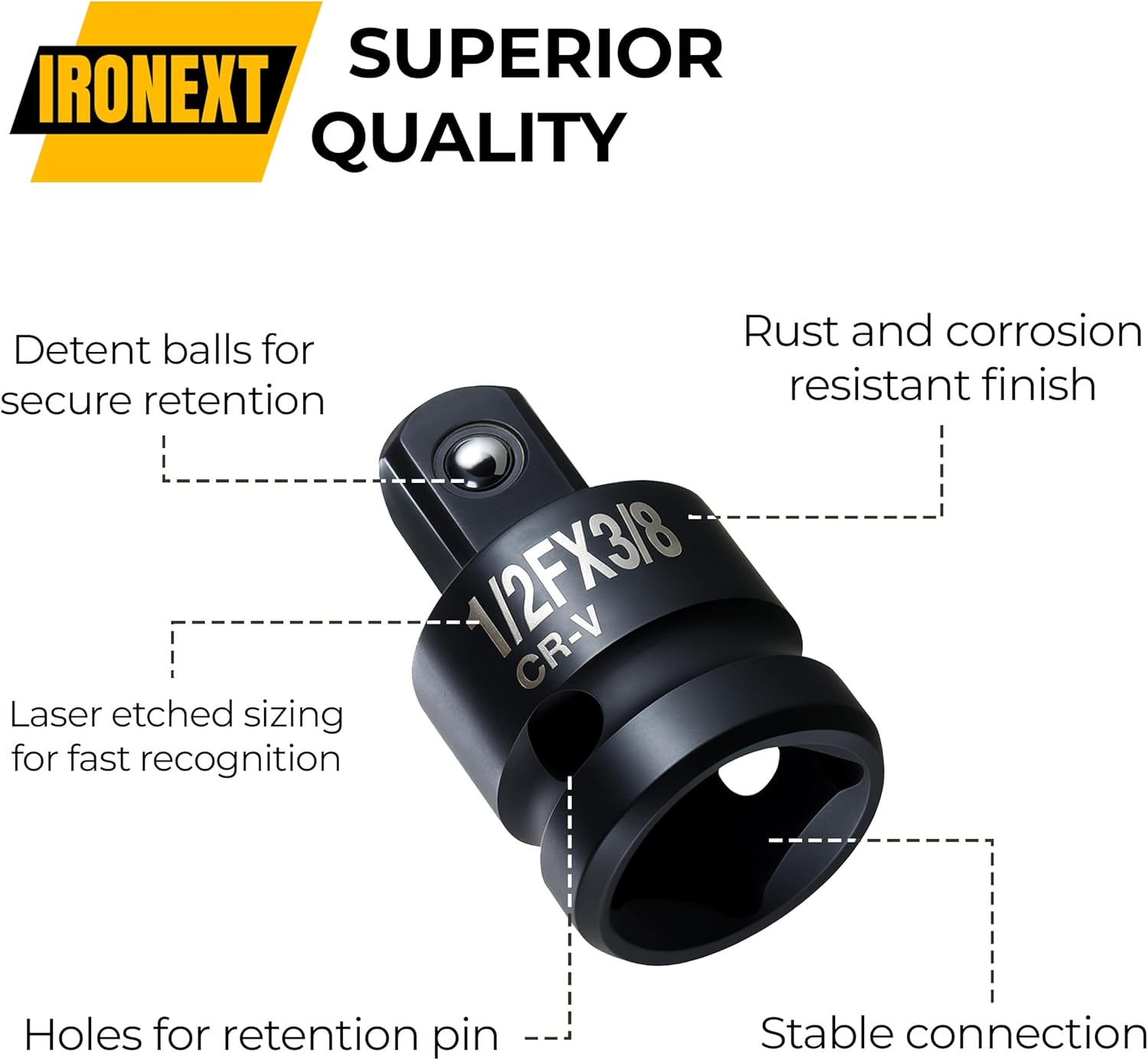 1/2 Inch To 3/8 Socket Adapter, 1/2 To 3/8 Impact Adapter Set, 2-piece Impact Socket Reducer, Durable Chromium Vanadium Alloy Steel, Drive Conversion Tool For Automotive Repair, Mechanics And DIY Use