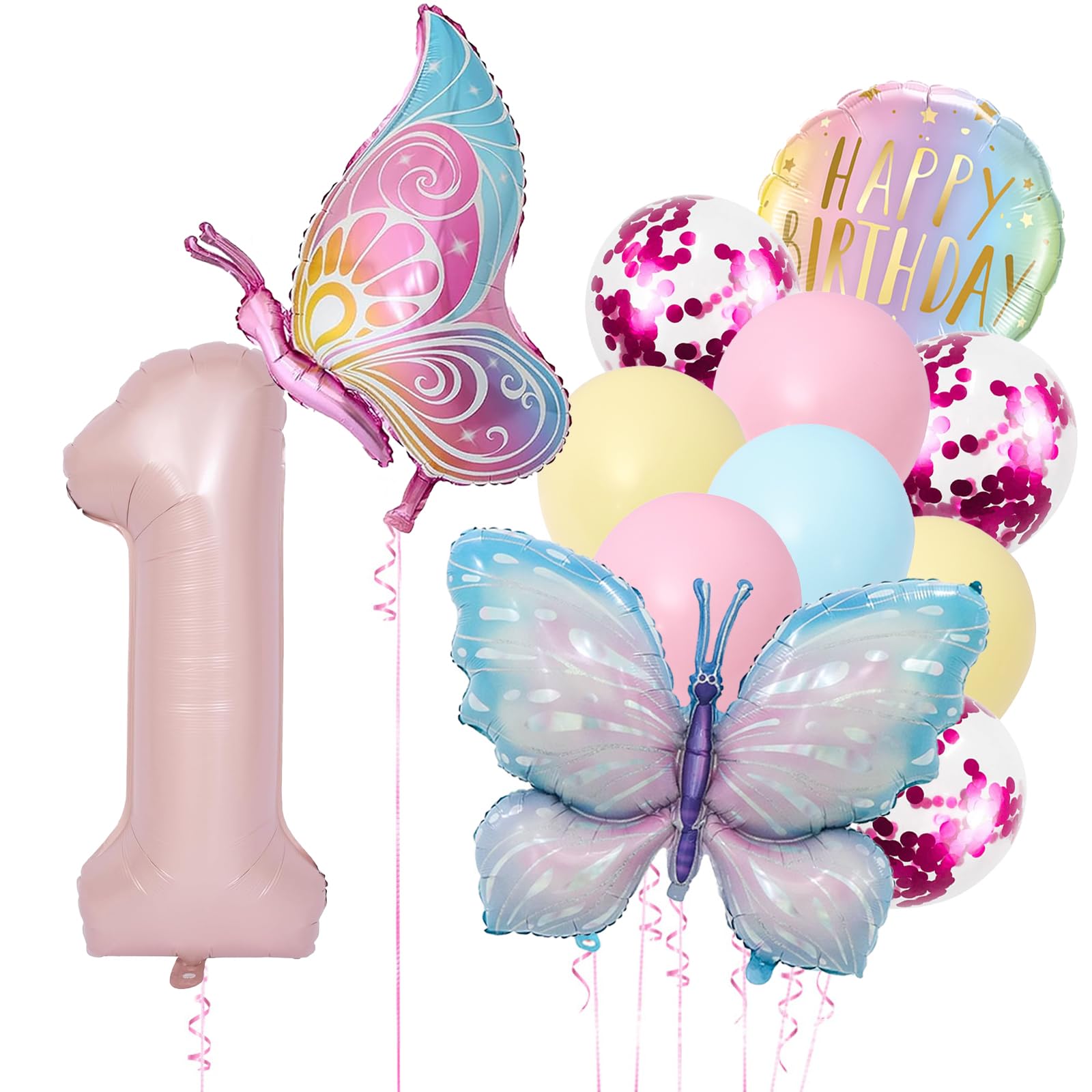 DazzJoy Geburtstagsdeko 1 Jahr Mädchen - Gänseblümchen Folienballons Set
