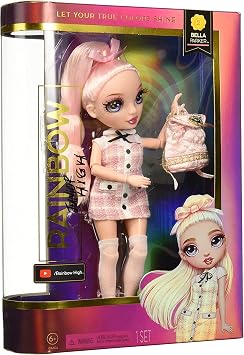 Rainbow High Jr High Series 2 Bella Parker- 9 Pink Posable Fashion Doll with Designer Accessories and Open/Close Backpack. Great Toy Gift for Kids Ages 6-12 Years Old & Collectors