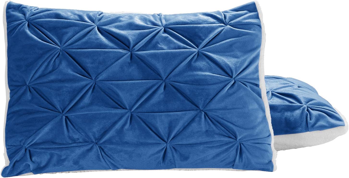 Free Shipping 🛒 Elegant Comfort Softest, Coziest Micromink Pintuck & Pinch Pleated Sherpa Comforter Set, Premium Down Alternative Micro-Suede 3-Piece Reversible Comforter Set, Full/Queen, Navy Blue Best Quality 🔥 Elegant Comfort Softest, Coziest Micromink Pintuck & Pinch Pleated Sherpa Comforter Set, Premium Down Alternative Micro-Suede 3-Piece Reversible Comforter Set, Full/Queen, Navy Blue