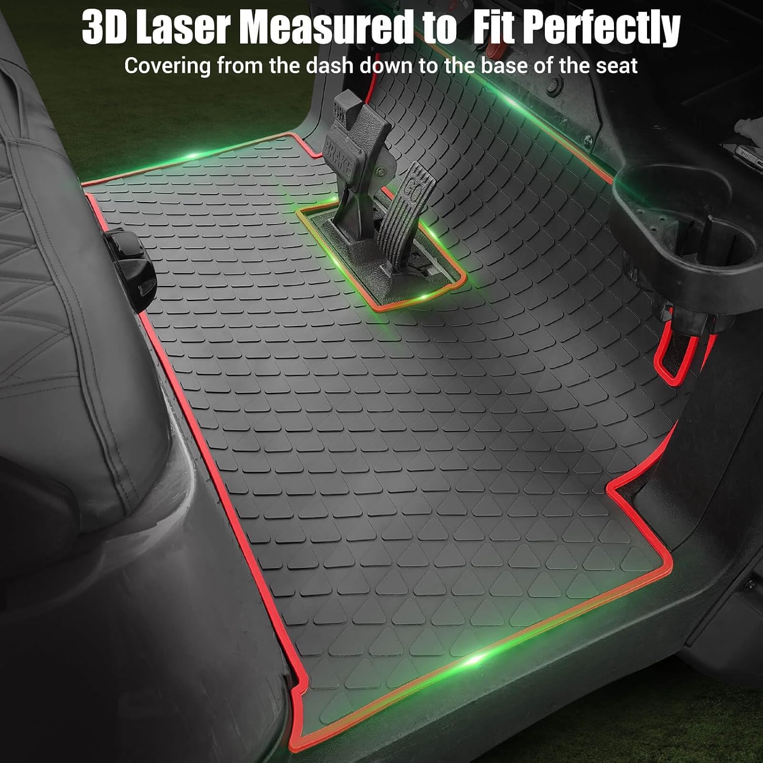 Club Car Precedent Golf Cart Full Coverage Floor Liner Mat, fits Club Car Precedent (2004-2023), Onward & Tempo (2017-2023), Villager & V4L (2019-2023), Durable Anti-Slip Rubber