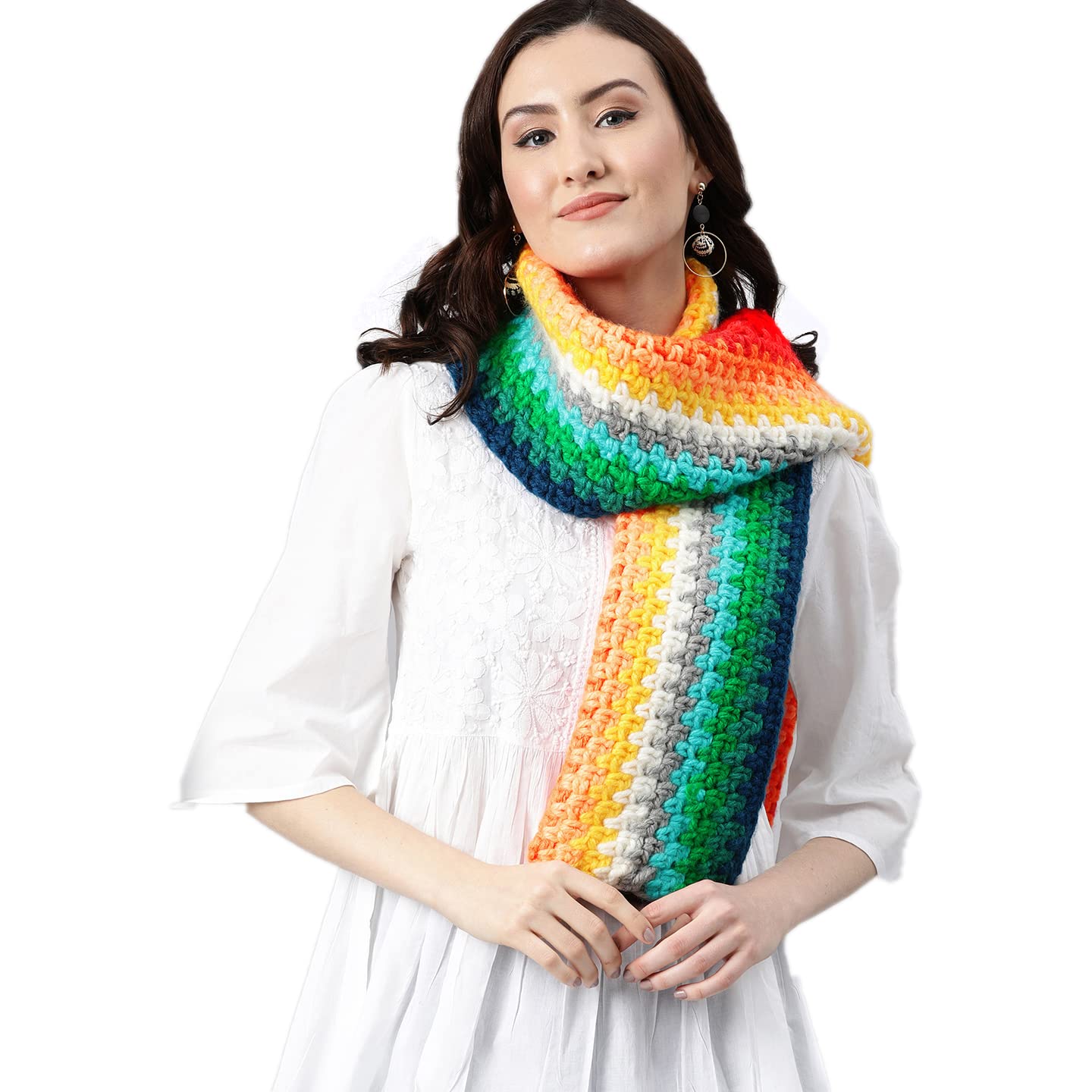 magic needles Woolen Handmade Muffler for Men or Women | Soft & Stylish Hand-Knitted Scarf for Casual Winter Wear | Luxurious Neckwarmer Scarf Stole-picture-38