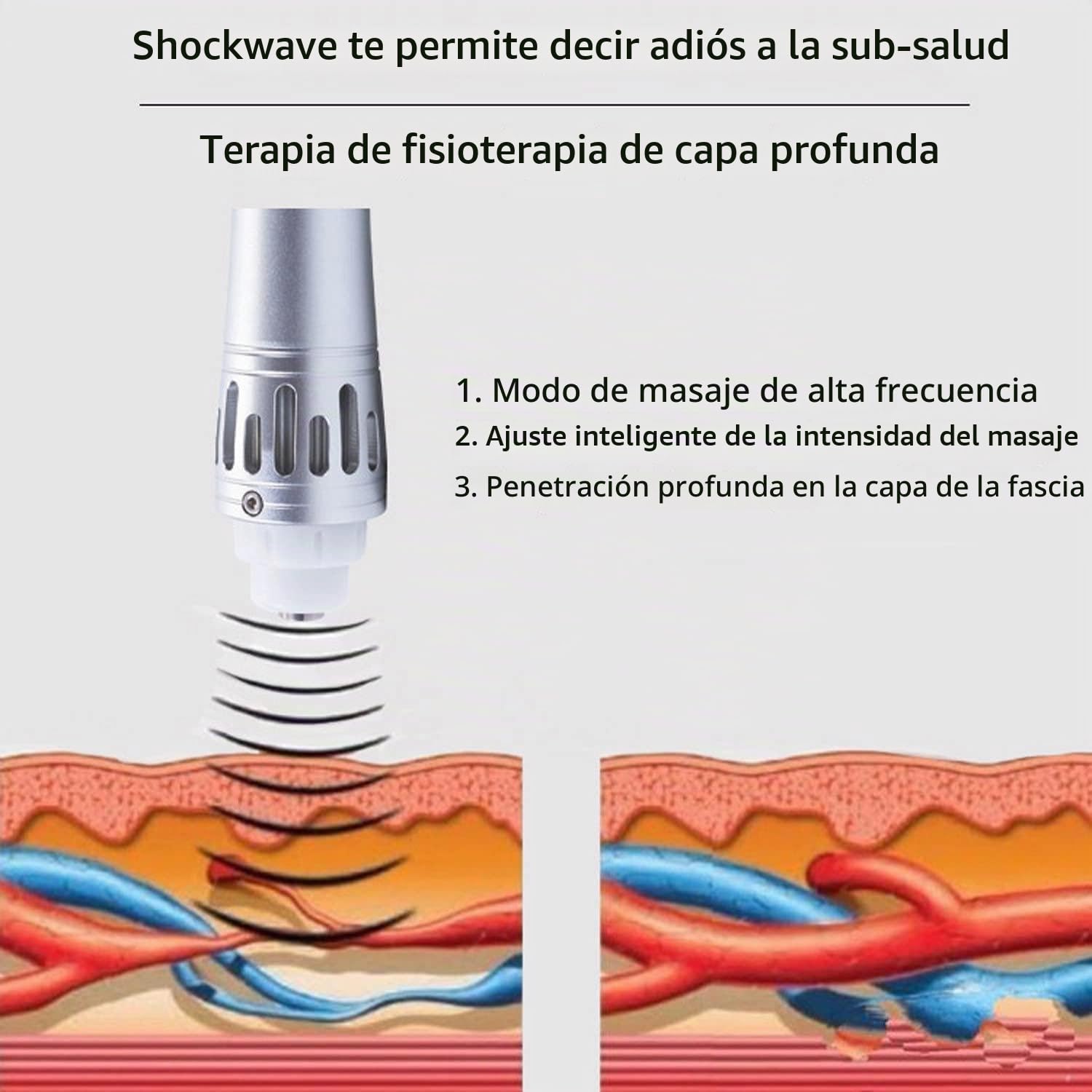 MáQuina De Terapia De Ondas De Choque Ed, Masajeador Profesional Para Aliviar El Dolor Con 7 Cabezales De Masaje, Para Lesiones Deportivas, Alivio Del Dolor Muscular, Lesiones En Las Articulaciones