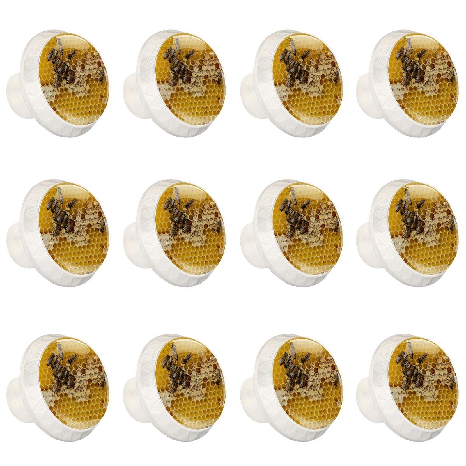Boutons de cuisine nid d'abeille jaune pour relooker un meuble ou une commode en bois