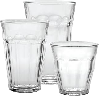 CC1/18 Made in France Picardie 18-Piece Clear Drinking Glasses & Tumbler Set: Set Includes: (6) 8-3/4 oz, (6) 12-5/8 oz, (6) 16-7/8 oz