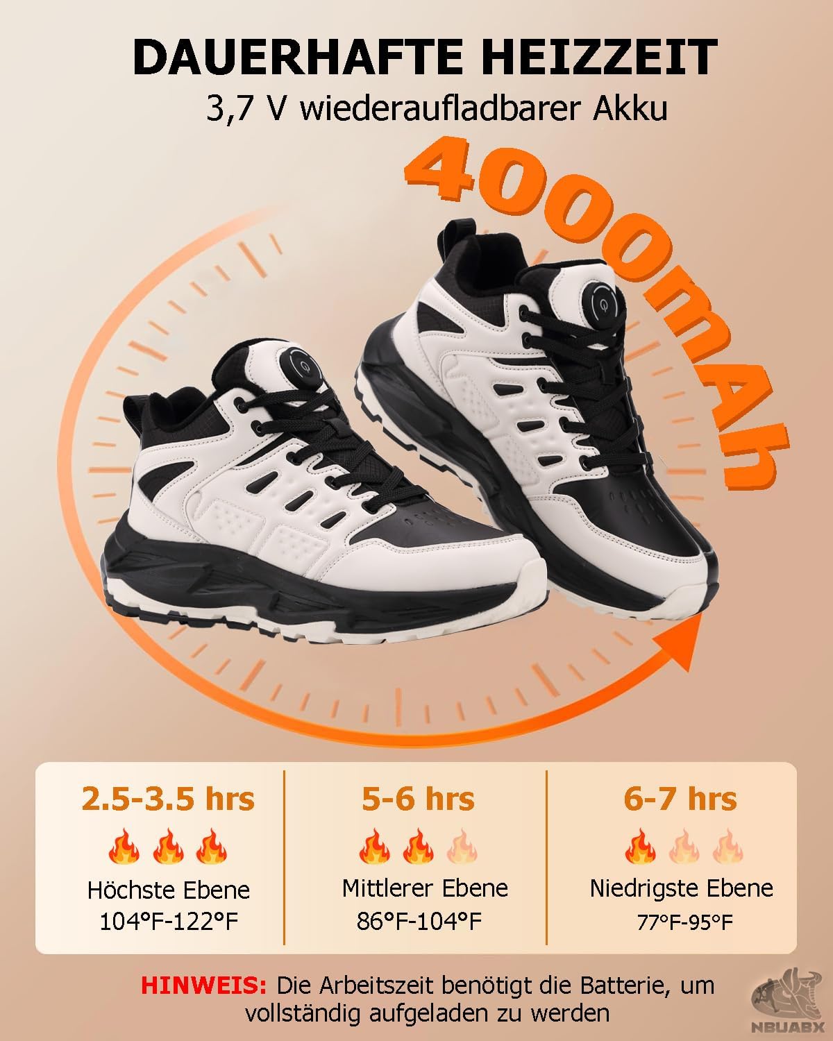 Încălțăminte încălzită în timpul utilizării