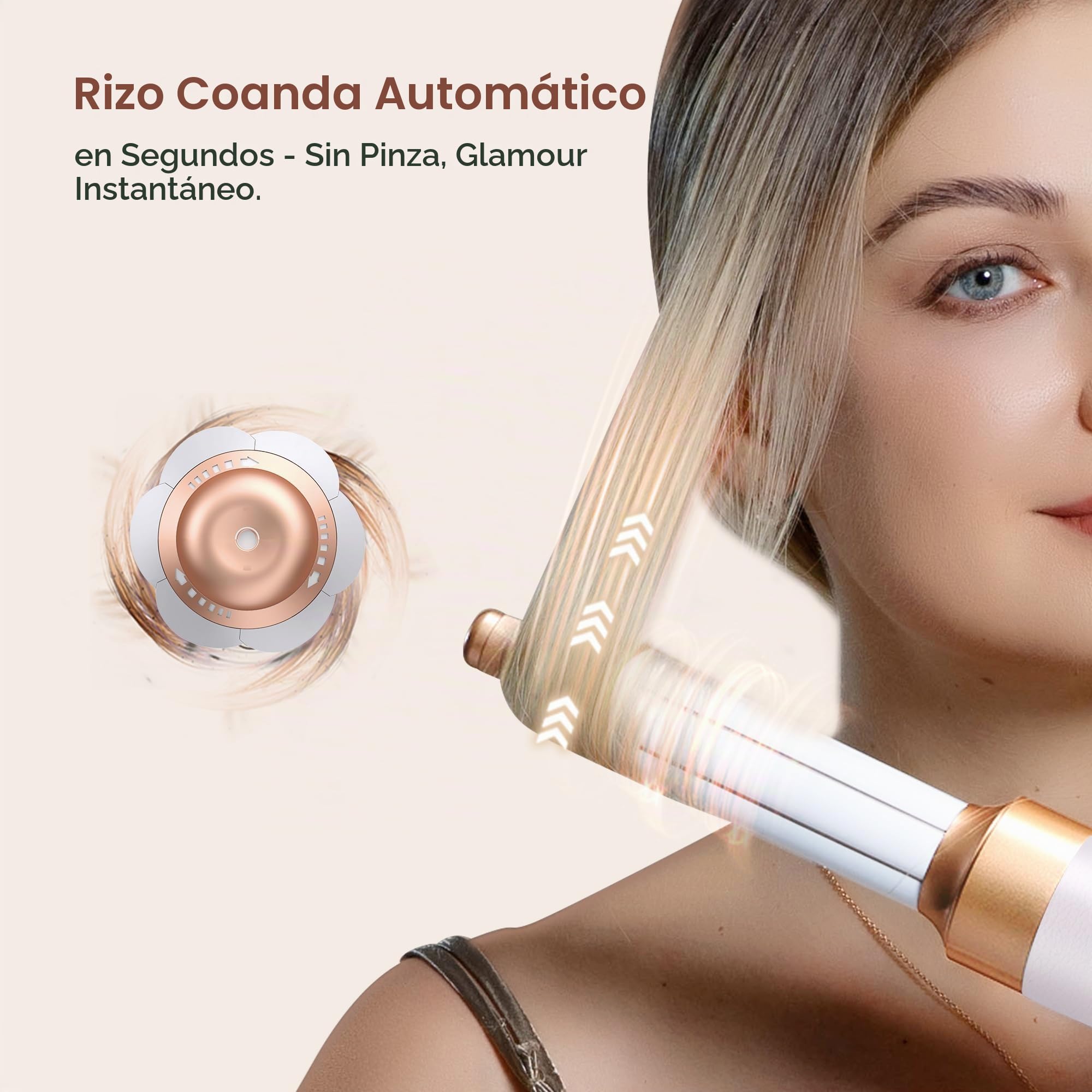 UKLISS Secador Pelo Profesional & Airstyler 7 en 1 con Rizador Pelo Automatico | Cepillo Pelo Redondo | Cepillo Alisador Pelo | Thermal Brush | Airstyler Set Regalos para Mujeres Styling - Blanc