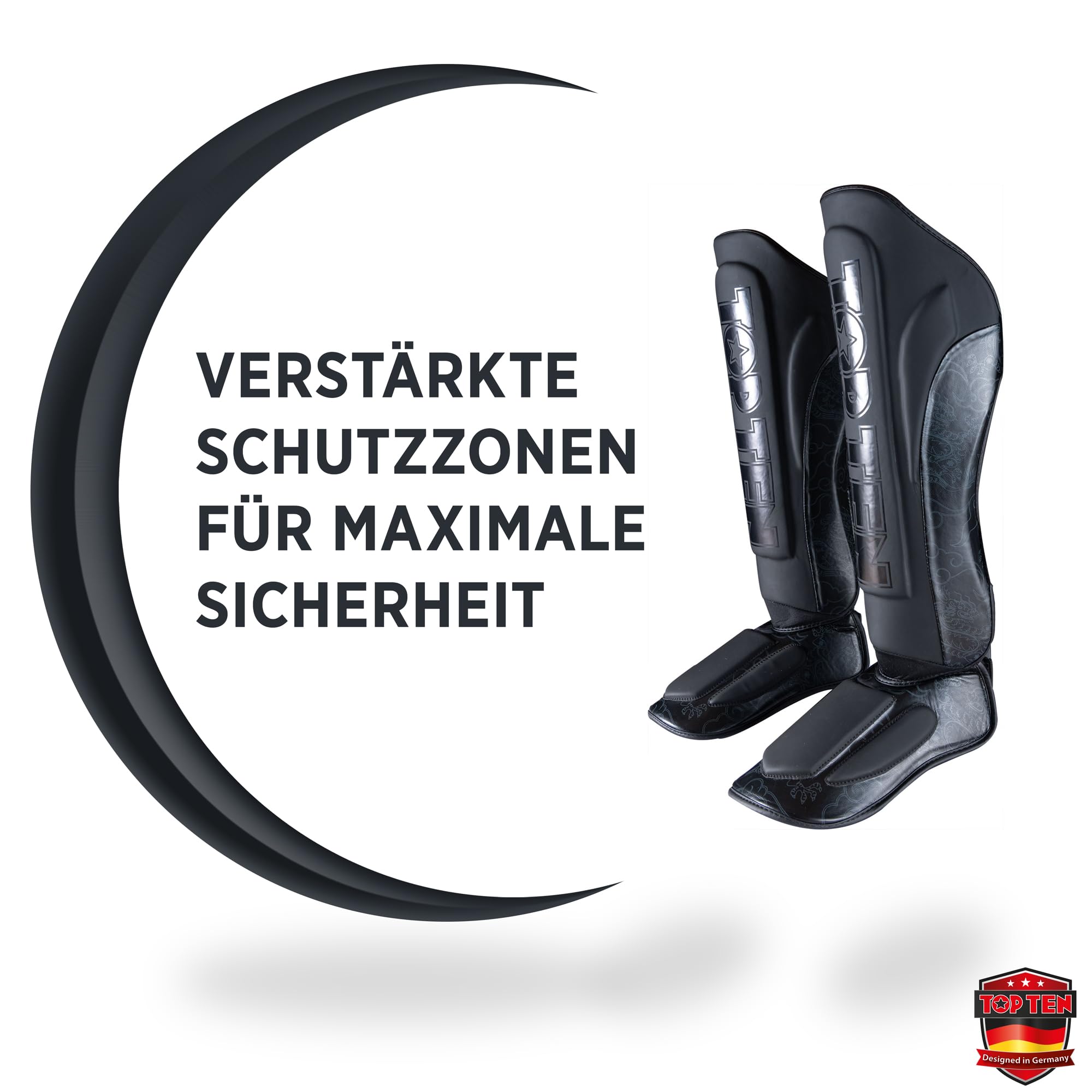 TOP Ten Schienbeinschutz Dragon – Design Kickboxen Schienbeinschoner & Muay Thai Schienbeinschützer – Premium Shin Guards mit Drachen-Print für MMA & Kampfsport – Anatomische Beinschoner