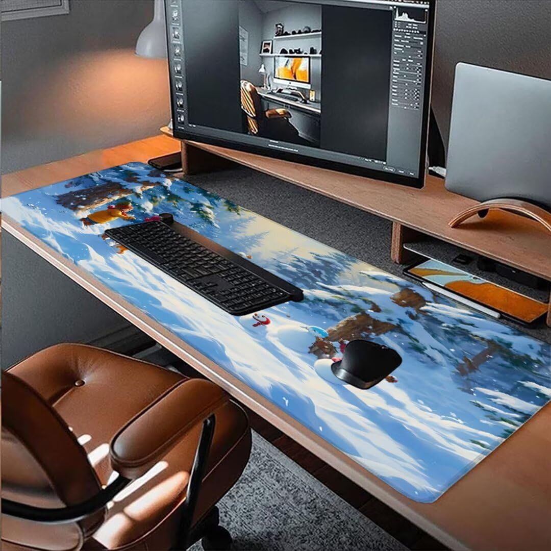 Podkładka pod mysz pod mysz pod biurko, podkładka pod mysz 1200 x 600 mm, podkładka pod mysz bałwan antypoślizgowa wodoodporna podkładka pod mysz dla graczy, podkładka pod mysz z przeszytymi