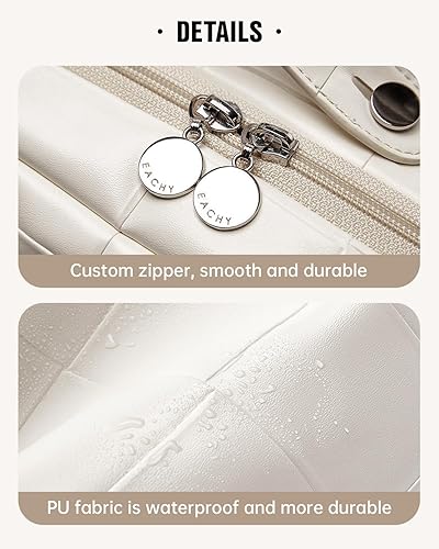 Miniatura 192 de EACHY - Bolsa de maquillaje de viaje, bolsa de cosméticos de gran capacidad para mujeres, portátil, impermeable, bolsa de aseo plana abierta