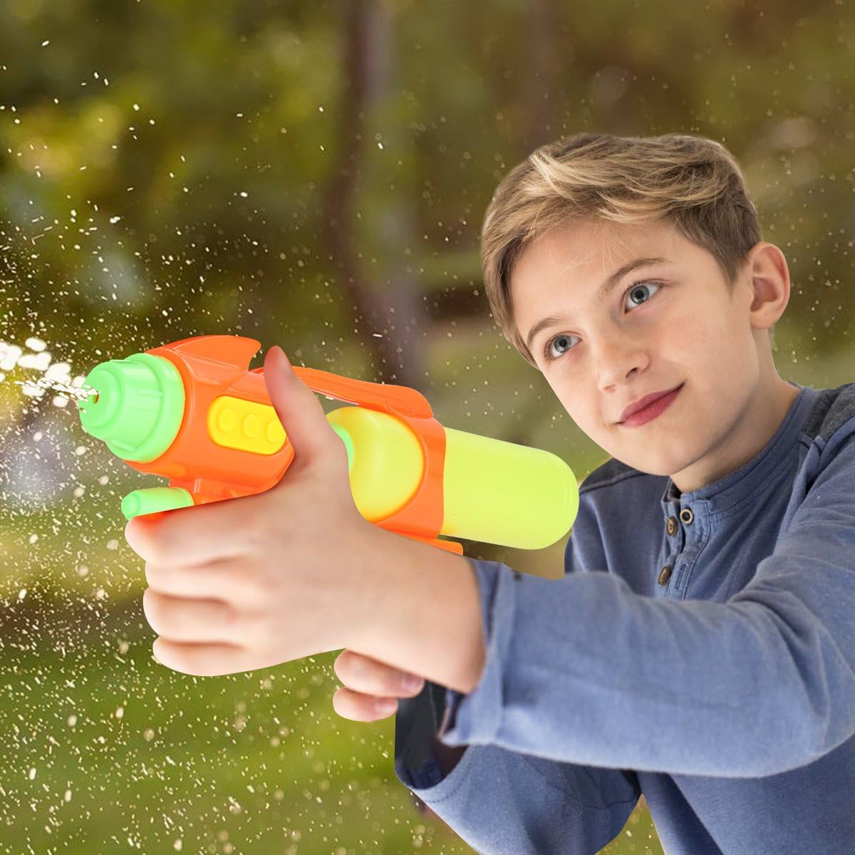 Fun-Here Water Guns 9 Inch 6 Packs for Kids Adults Multicolor Squirt Gun in Party Pool Bath Favors Indoor Outdoor Funy Summer Toy (Pack of 6) (9 Inch)