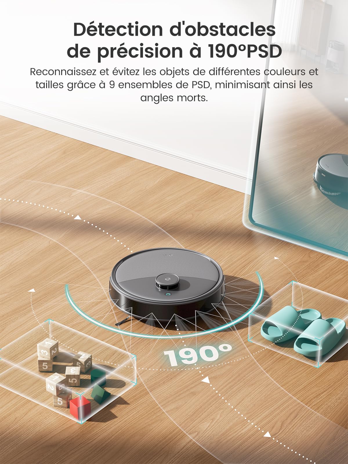 Lefant M3 Max Robot aspirateur avec Fonction de Balayage, 20000 Pa, Navigation LiDAR, autonomie de 220 Min, Commande vocale Intelligente, idéal pour Les Poils d'animaux, Les Cheveux, la poussière