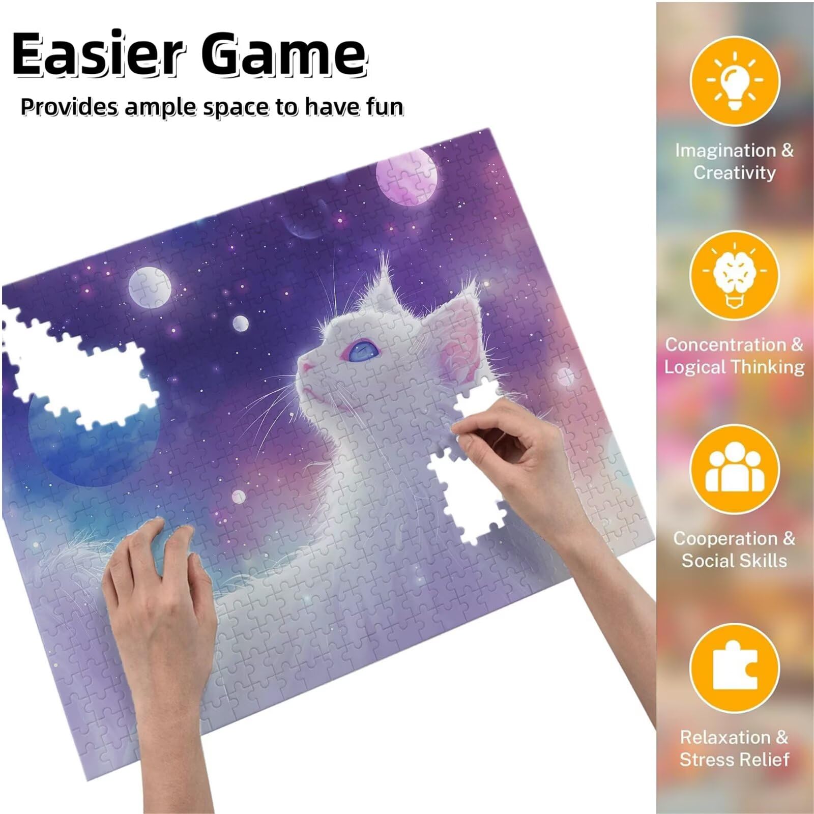Puzzle dla dorosłych, 6000 sztuk, trudne drewniane puzzle, gra, gra logiczna, gra ręczna, dekoracja rodzinna, kreatywna rozrywka, prezent 105 x 179 cm planeta kot K0F-903