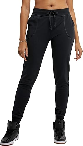 Champion Pantalones deportivos para mujer, ligeros, cómodos pantalones de jersey para mujer, 29, Negro -