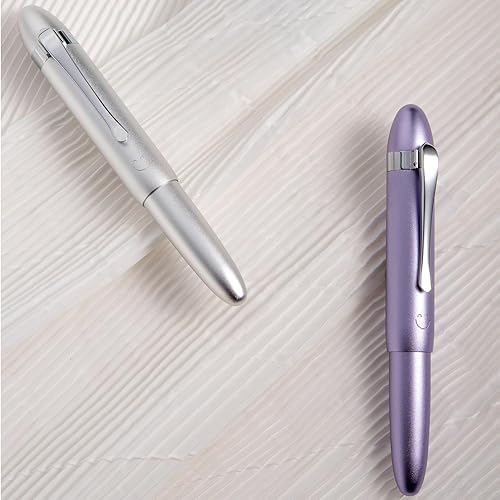 Miniatura 9 de Hongdian M1 - Pluma estilográfica de punta extrafina, púrpura y submarina de aluminio, mini bolígrafo de viaje de bolsillo corto