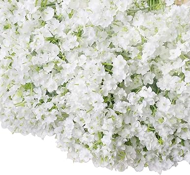 Baby Breath Gypsophila White Fake Artificial Flowers for Wedding Bride Party Home Outdoor Home Decor 60 Pieces/Pack