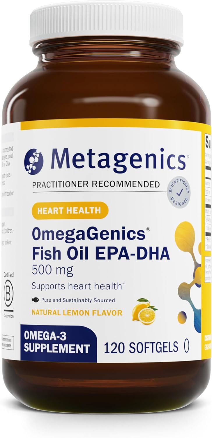 Metagenics OmegaGenics EPA-DHA 500 – High Potency – Supports Cardiovascular Health* – Fish Oil EPA DHA – Purity & Quality Tested – Non-GMO & Gluten-Free – 120 Count Metagenics OmegaGenics EPA-DHA 500 – High Potency – Supports Cardiovascular Health* – Fish Oil EPA DHA – Purity & Quality Tested – Non-GMO & Gluten-Free – 120 Count