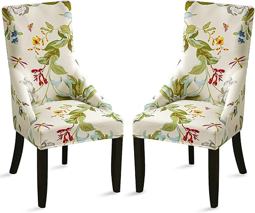 Liykimt Funda elástica para silla lateral con respaldo de ala - Funda para silla de acento con brazo, lavable, silla de comedor tapizada con brazo