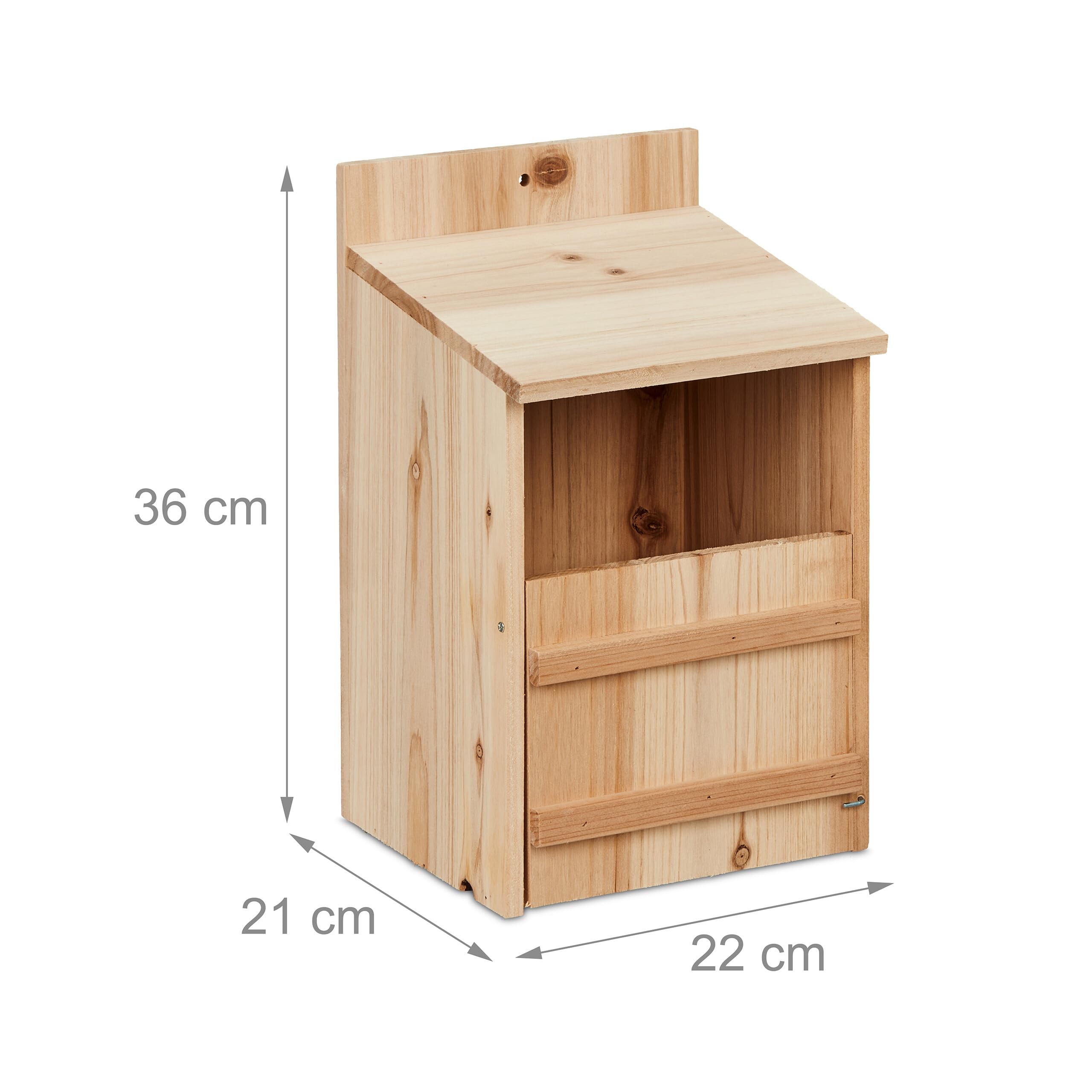 Casetta Per Uccelli Relaxdays - Legno Non Trattato, Foro 2,8 Cm, 25x16x14 Cm, Da Appendere - Foto 10