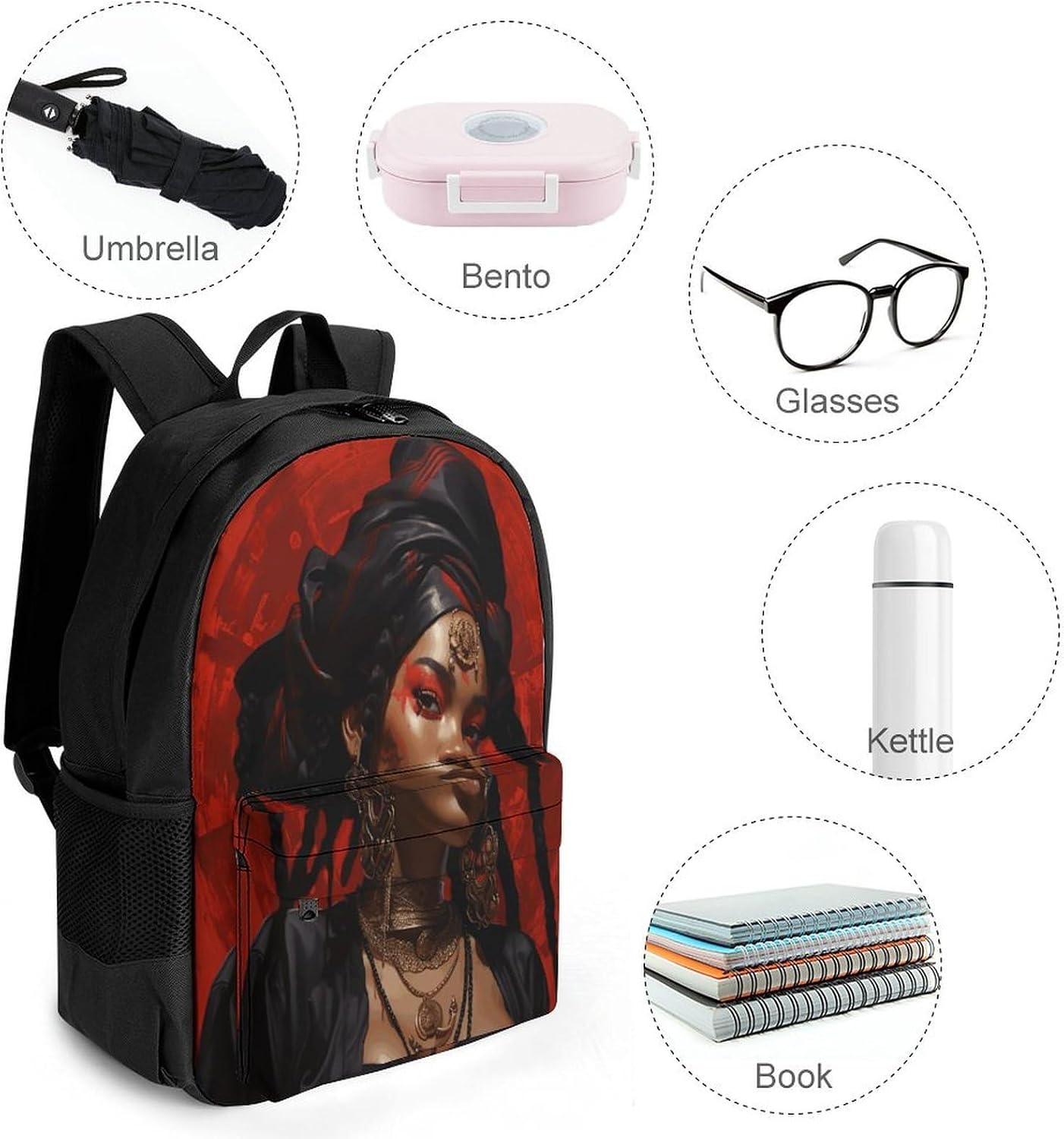 Anime Style Characters Backpack Daypack Travel Backpack | Lightweight Casual Laptop Backpack for Women Men Aesthetic Travel Bag for Weekender Business Hiking Outdoor