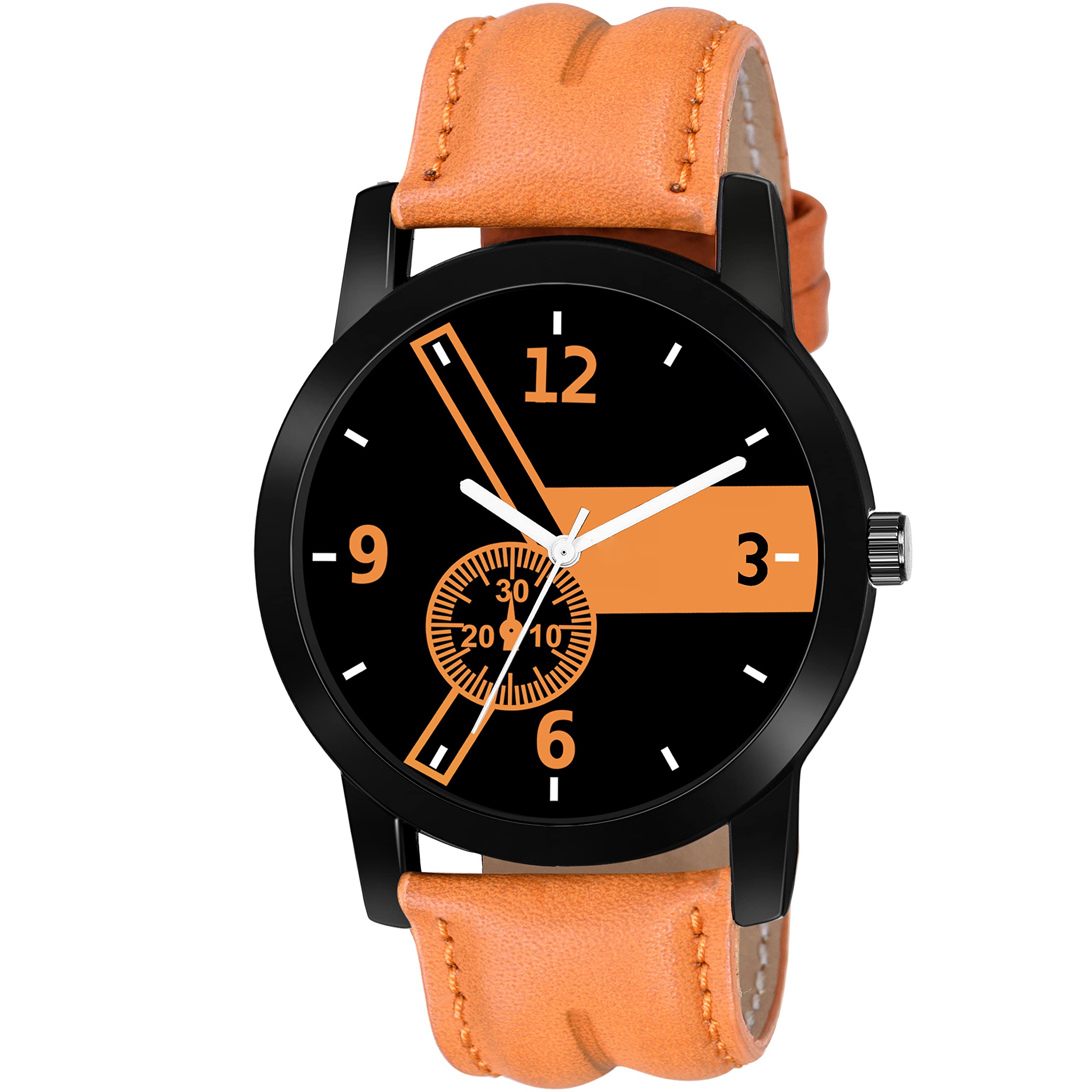 FRAVY Brown Analoug Wrist Watch for Mens Boys -W001 (B0BC1R9517) Amazon Price History, Amazon Price Tracker