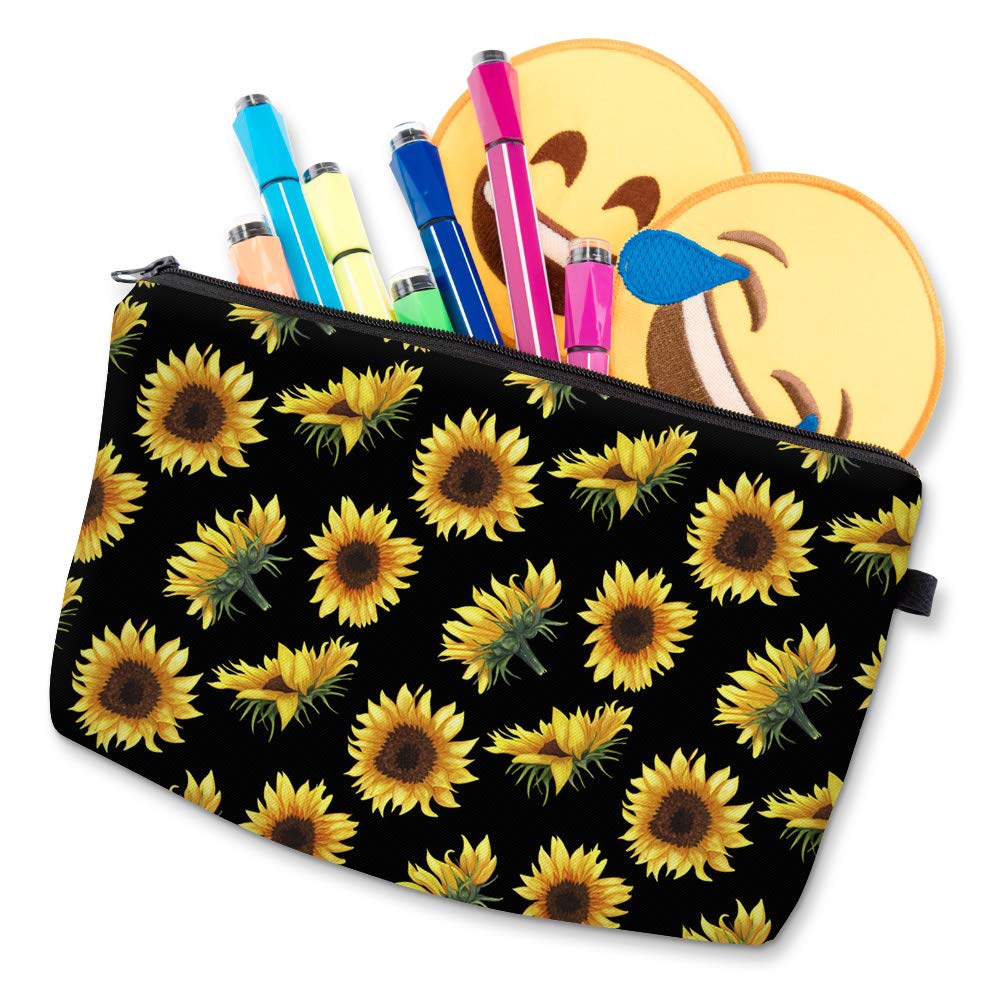 Cosmetic Bag for Women,Deanfun Sunflower Flowers Waterproof Makeup Bags Roomy Toiletry Pouch Travel Accessories Gifts 52355 : Beauty & Personal Care