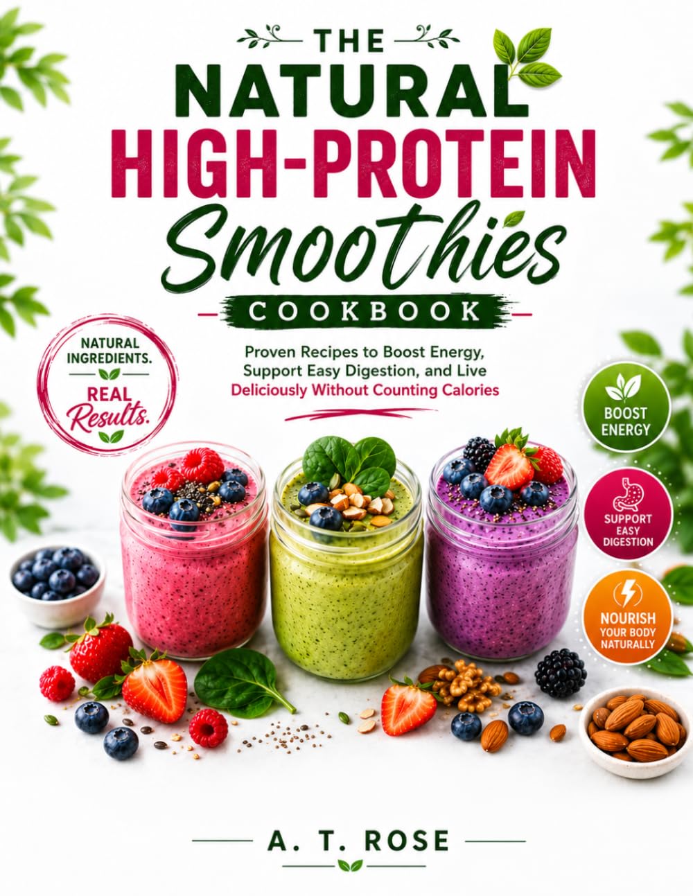 THE NATURAL HIGH-PROTEIN SMOOTHIES COOKBOOK: Proven Recipes to Boost Energy, Support Easy Digestion, and Live Deliciously Without Counting Calories