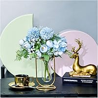 Vista 8 de Flores artificiales con jarrón, centros de mesa de boda para mesas, arreglos de flores falsas para decoración de bodas, decoración de mesa de centro