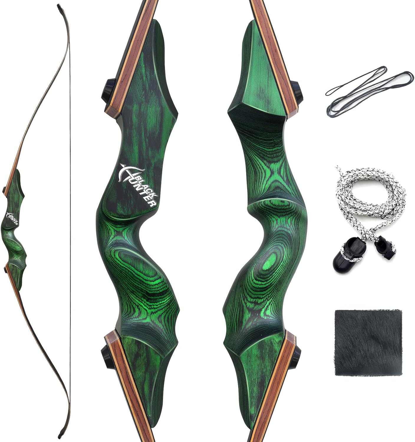 Black Hunter Takedown Recurve Bow 60 Inch Left Hand Bow Set 2060lbs