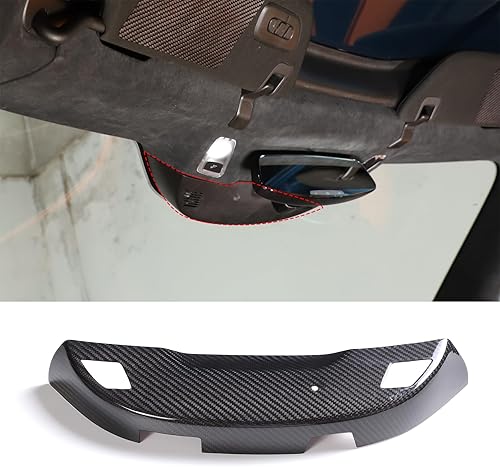 Cubierta de base de espejo retrovisor para interior de automóvil compatible con Chevrolet Corvette C7 Stingray 2014-2019 fibra de carbono real, 1