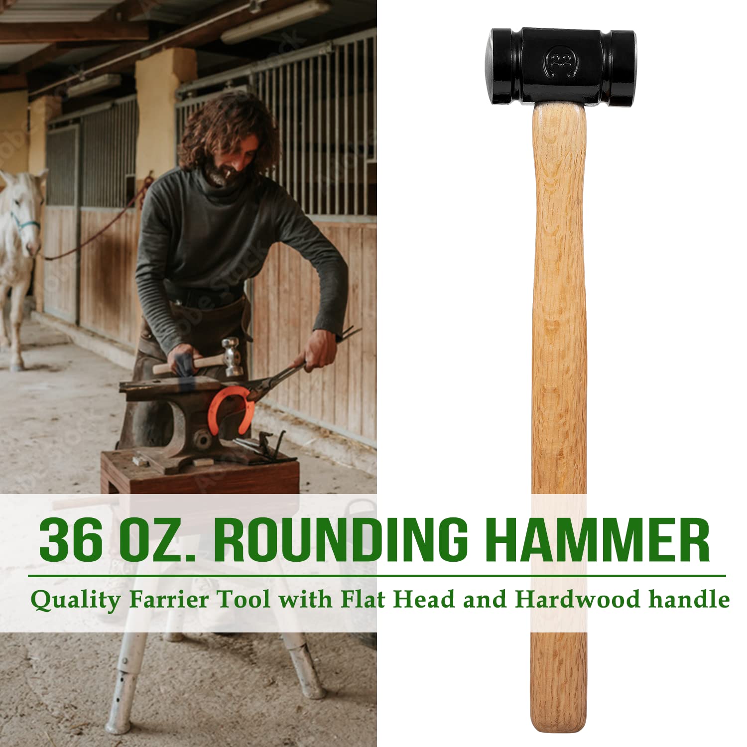 Snapklik.com : 36oz Rounding Hammer, Versatile Blacksmith Hammer For ...