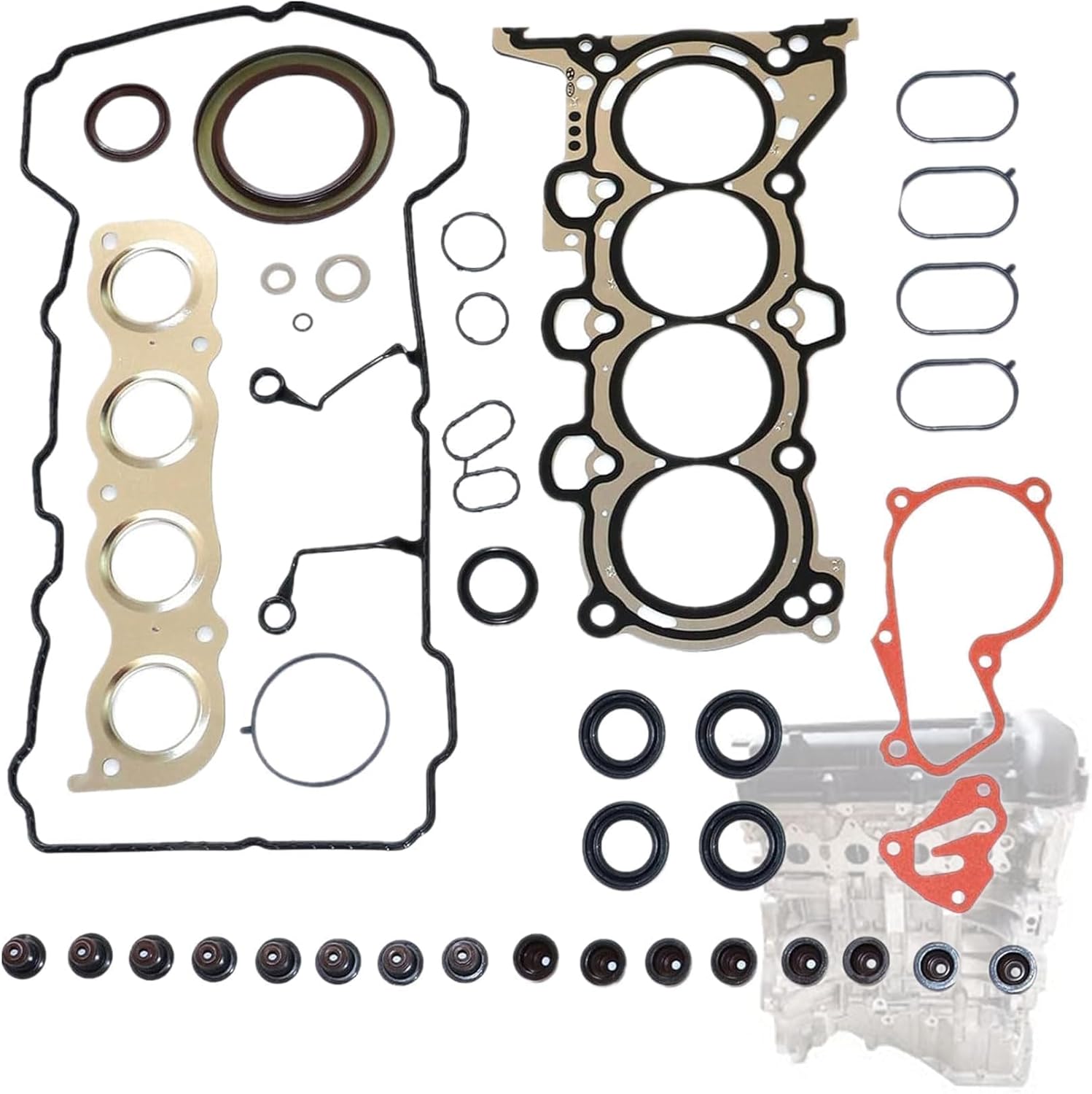 Priprilod Engine Cylinder Head Gasket Set fit for Hyundai Elantra Coupe Tucson GT 2011-2020 1.8L fit for Kia Forte Soul 2012-2018 1.8L 2.0L #1797CC 1999CC 122CID l4 DOHC HGS193 HS26561PT CPW13795