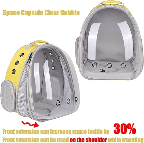 Miniatura 71 de Mochila grande con frontal expandible para gatos, apta para hasta 20 libras, mochila transportadora de mascotas tipo cápsula espacial para gatos
