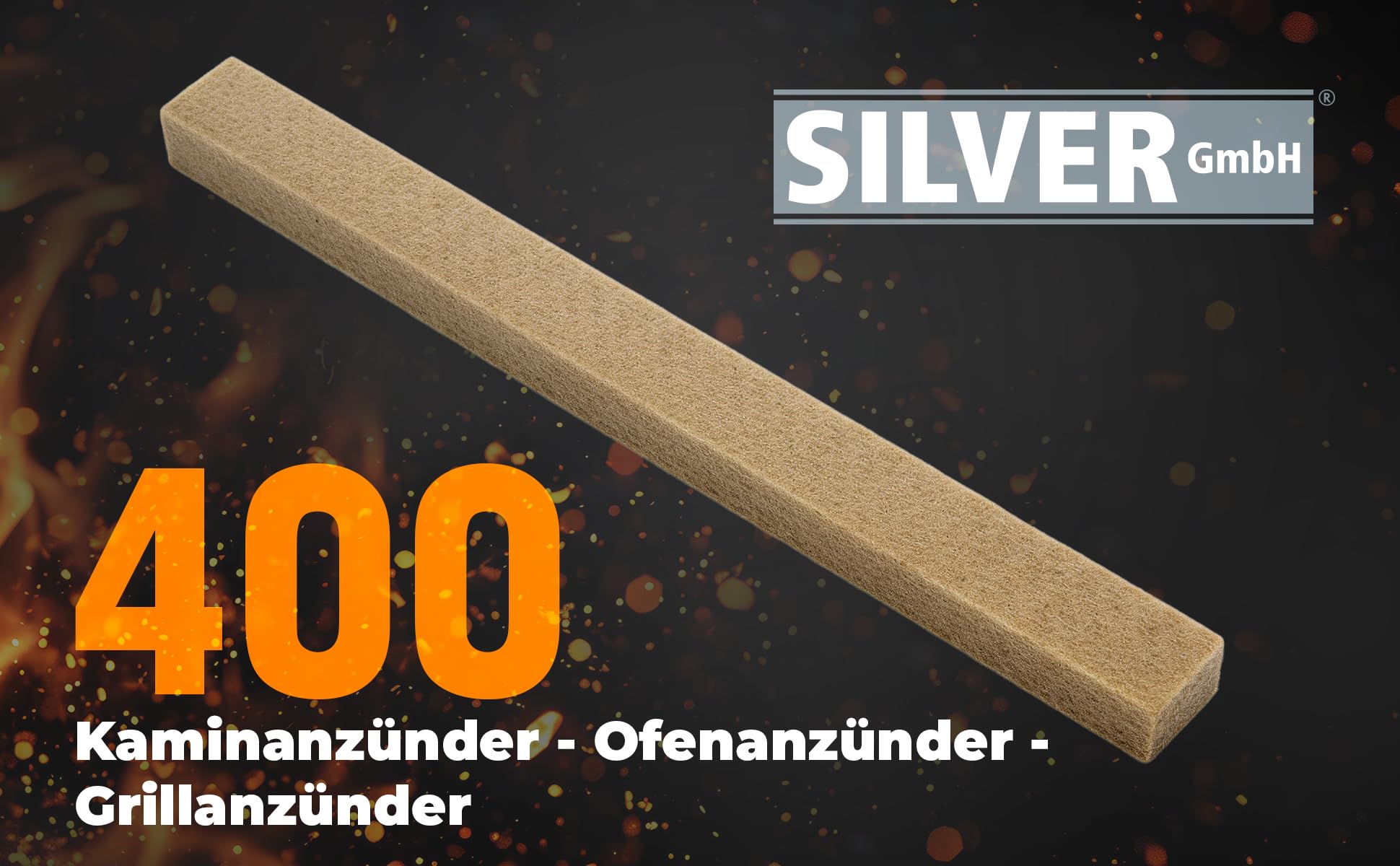 400x Silver Fidibusse - natürliche Kaminanzünder aus Holzfaser & Naturparaffin - saubere, geruchsfreie Verbrennung - Lange Brenndauer - für Kamin, Ofen, Grill & Lagerfeuer geeignet