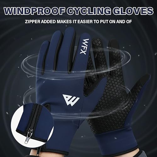 Miniatura 3 de WESTWOOD FOX Guantes de invierno para pantalla táctil, antideslizantes, guantes cálidos a prueba de viento, guantes térmicos de ciclismo para