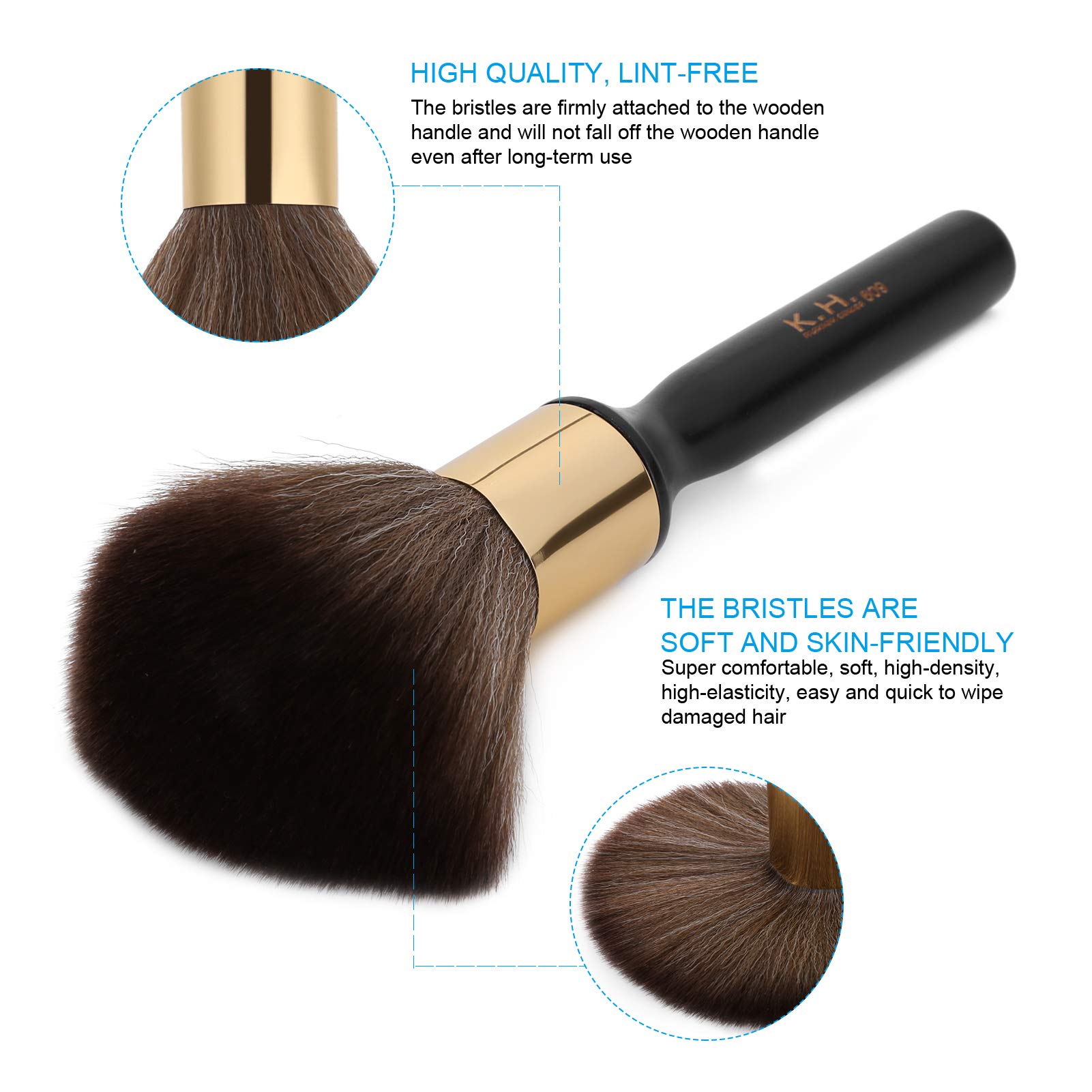 Neck Duster, Weit verbreitete Neck Duster Bürste für Friseursalon für den Haushalt(Schwarz)