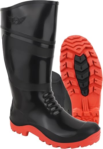 Elecant 15 inch Boot Flexible PVC, Puncture &amp; Tear Resistant,Anti-Static,Anti-Slip,Oil/Water/Acid Resistance, GumBoot for ...