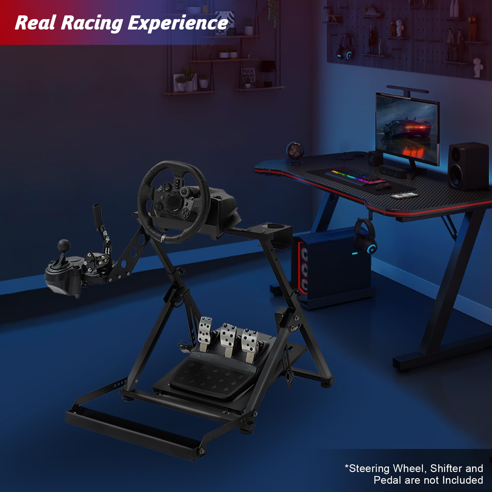 Minneer X-förmige faltbare Racing Lenkrad Ständer mit Sitz Fixierung Slot für Logitech G29 G920 G923 Thrustmaster einstellbar Simulator Cockpit