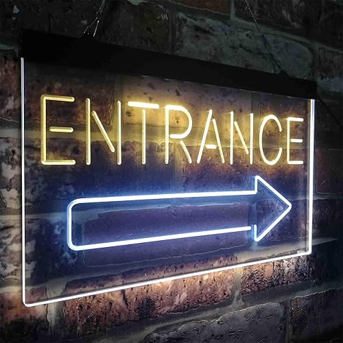 Vista 35 de ADVPRO Letrero de neón LED de doble color, flecha de entrada, rojo y azul, 16 x 12 pulgadas st6s43-i3893-rb