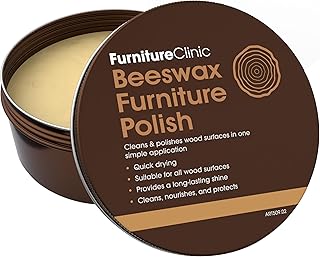 Furniture Clinic Premium Beeswax Polish (6.8oz/200ml) | Condition, Restore, Protect, & Waterproof Wood Furniture, Cabinets, and More | Natural Wax for all Wood Types & Colors - Oak, Teak, Dark & Light