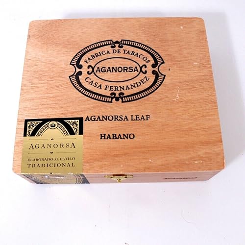 Aganorsa Casa Fernandez Titan Habano Caja de cigarros de madera vacía 8" x 7" x 2"