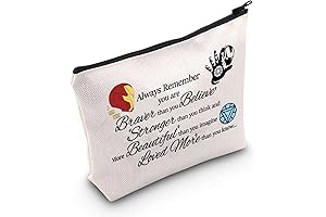 POFULL Superhero Makeup Bag - Always Remember You're Braver Than You Believe