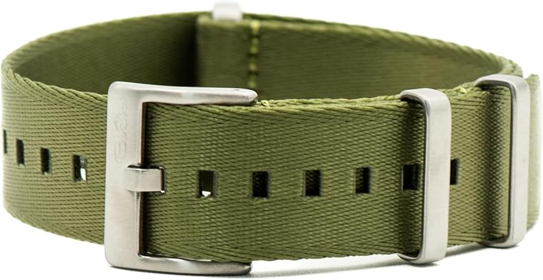 BluShark - AlphaPremier Watch Band for Men & Women, Ultra-Smooth and Slim Seatbelt Weave Nylon Strap, Double-Pass Military Style, Stainless Steel Hardware & Sliding Keeper, Water-Resistant