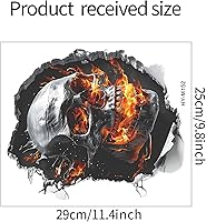 Vista 6 de 4 hojas de calcomanías para tapa de inodoro de Halloween, calcomanías 3D de pared rota de calavera de terror, calcomanías de pared horribles