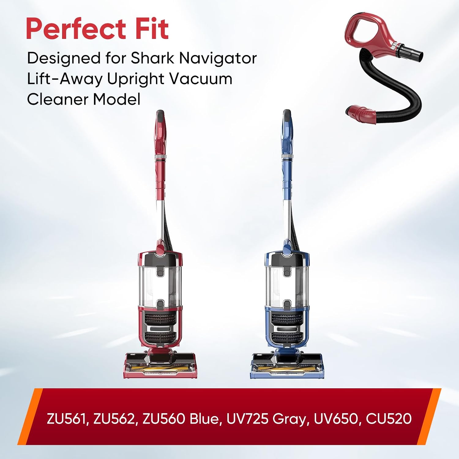 Upgraded ZU561 Replacement Hose for Shark Navigator Rotator Lift Away Upright Vacuum Models ZU561, ZU560 Blue, ZU562, UV725 Gray, UV650, CU520, Replace Part 511FFJ560