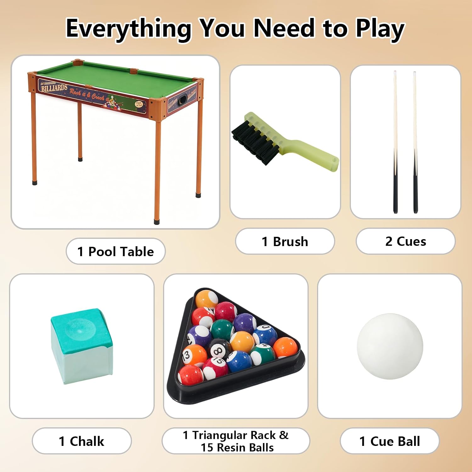 RAYKEEP 32" Mini Pool Table, 2-in-1 Tabletop Billiard Table with Removable Legs for Kids & Adults, Portable Pool Game Set w/Cues & Balls for Living Room, Game Room