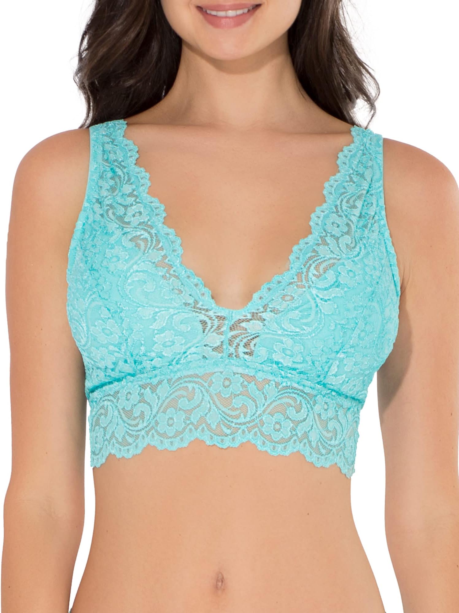 Smart & Sexy Women's Signature Lace Deep V Neck Wireless Bralette, Bralettes for Women with Support, Bralettes and Bralette Pack