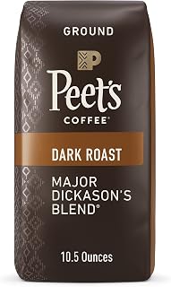 Peet's Coffee, Dark Roast Ground Coffee - Major Dickason's Blend 10.5 Ounce Bag
