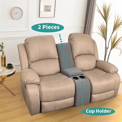 Vista 208 de YEMYHOM Funda elástica de 4 piezas para silla reclinable de jacquard con bolsillo lateral, antideslizante, ajustable, protector de muebles con parte